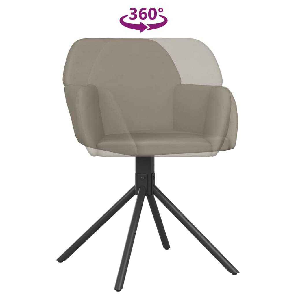 vidaXL Scaune rotative de bucătărie, 2 buc., gri deschis, catifea