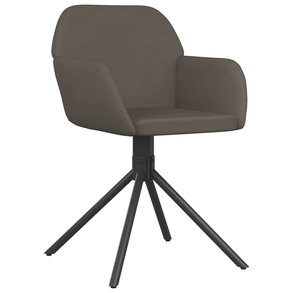 vidaXL Scaune de bucătărie pivotante, 2 buc, gri închis, catifea