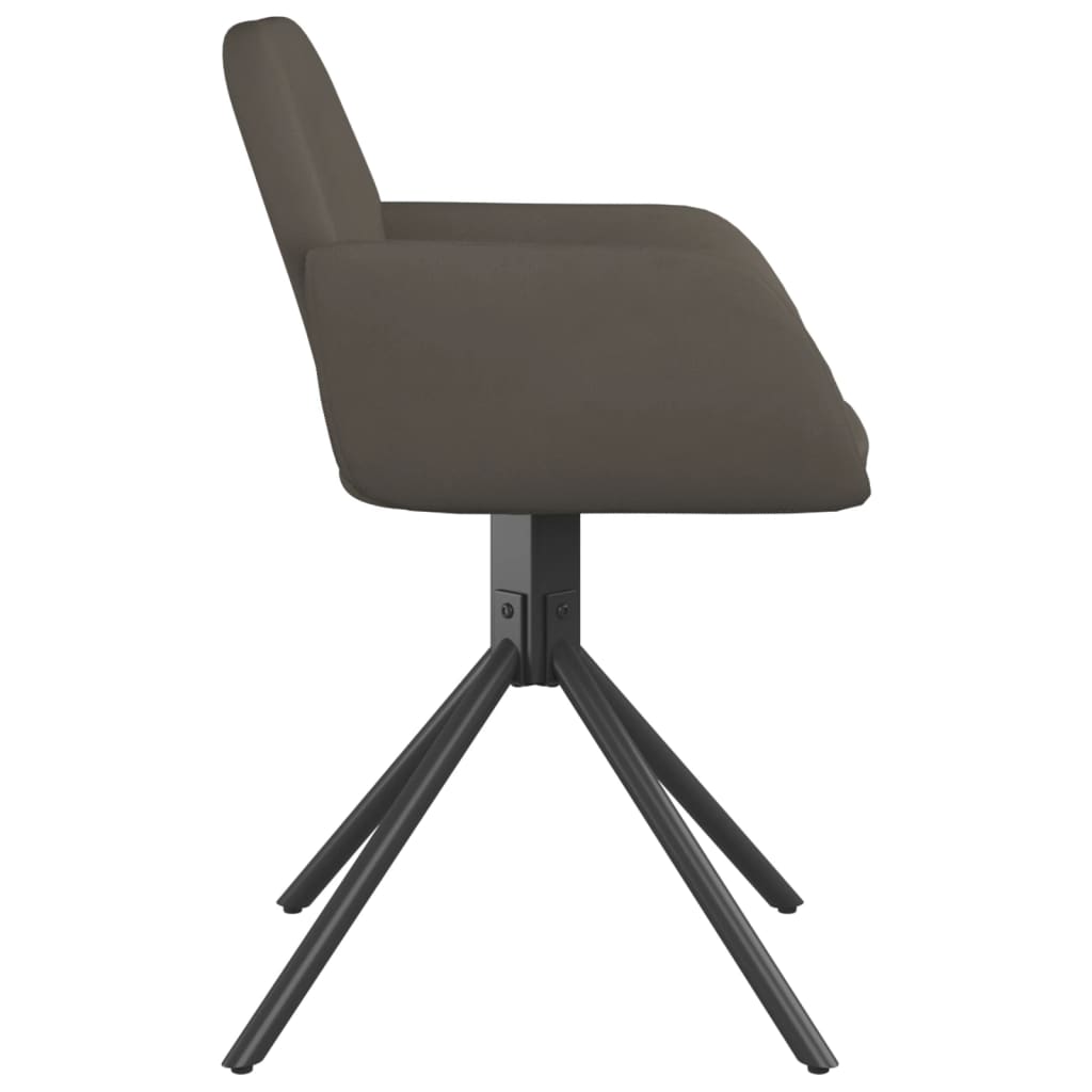 vidaXL Scaune de bucătărie pivotante, 2 buc, gri închis, catifea