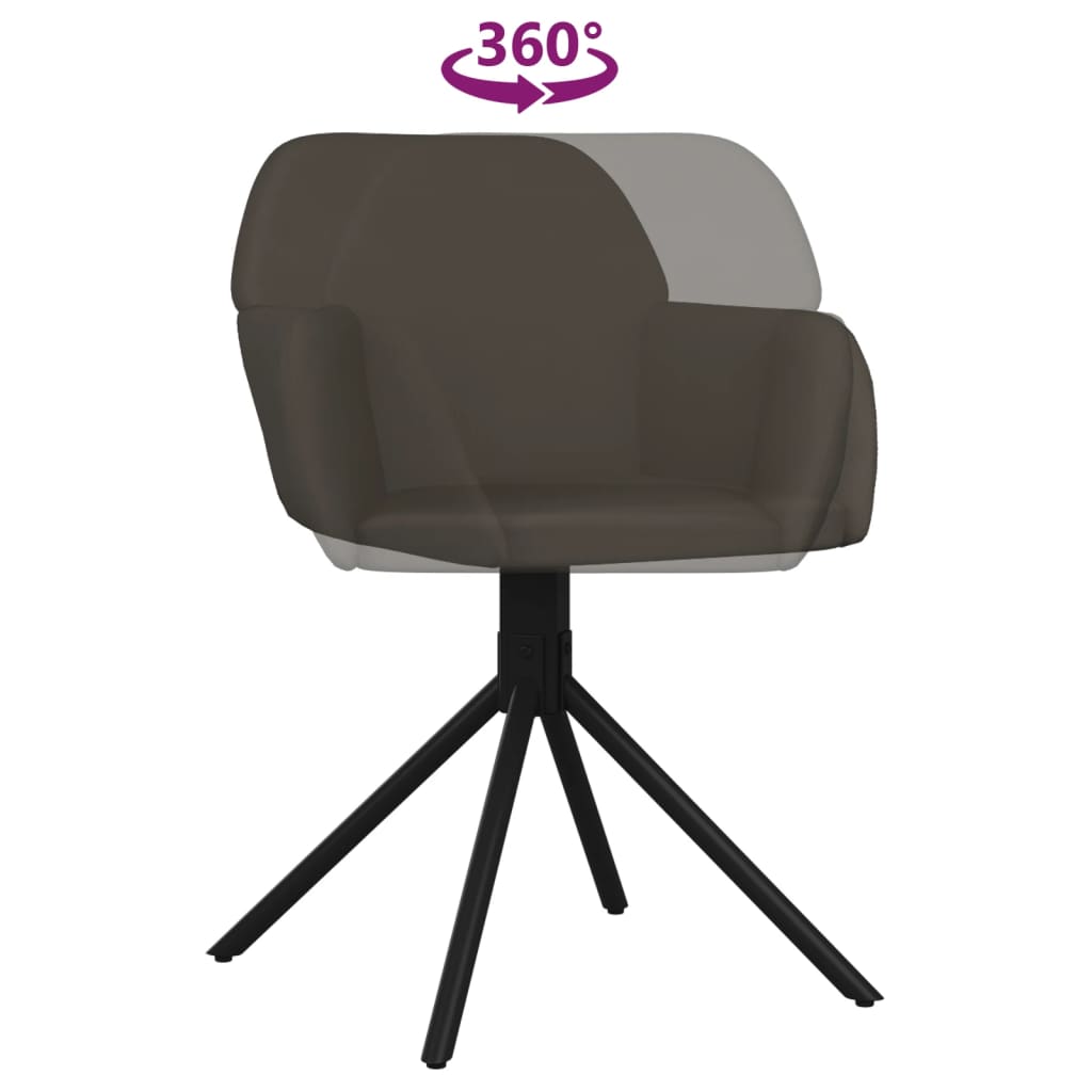 vidaXL Scaune de bucătărie pivotante, 2 buc, gri închis, catifea