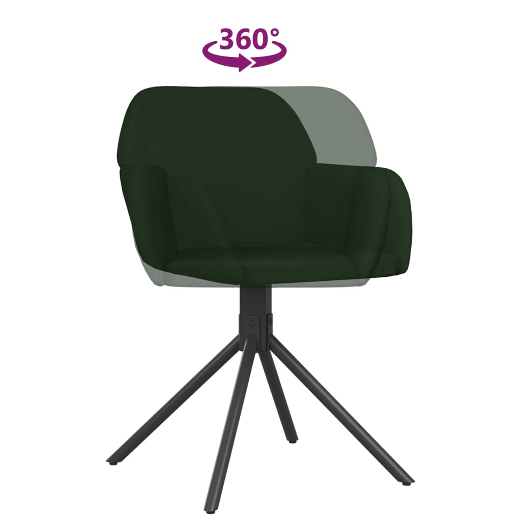 vidaXL Scaune de bucătărie pivotante, 2 buc., verde închis, catifea vidaXL Scaune de bucătărie pivotante, 2 buc., verde închis, catifea