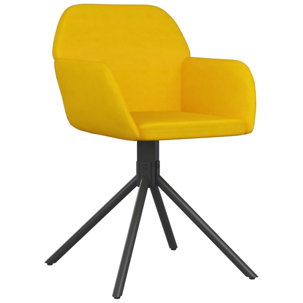 vidaXL Scaune de bucătărie pivotante, 2 buc., galben, catifea