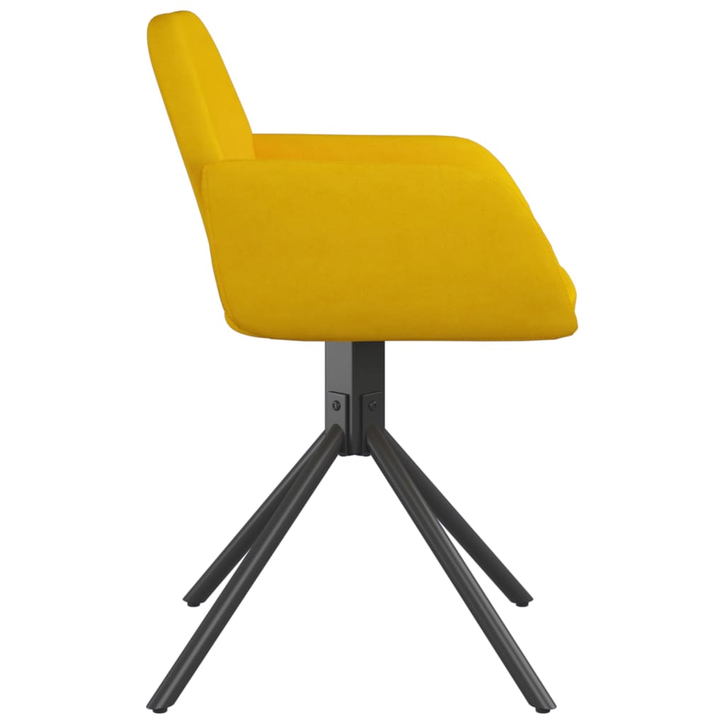 vidaXL Scaune de bucătărie pivotante, 2 buc., galben, catifea