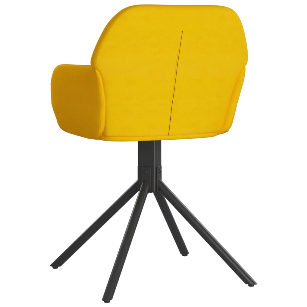 vidaXL Scaune de bucătărie pivotante, 2 buc., galben, catifea