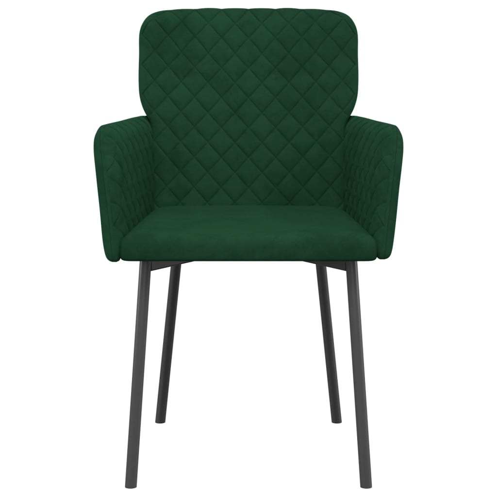vidaXL Scaune de bucătărie, 2 buc., verde închis, catifea vidaXL Scaune de bucătărie, 2 buc., verde închis, catifea