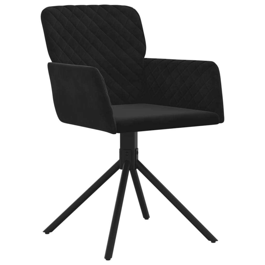 vidaXL Scaune de bucătărie pivotante, 2 buc., negru, catifea vidaXL Scaune de bucătărie pivotante, 2 buc., negru, catifea