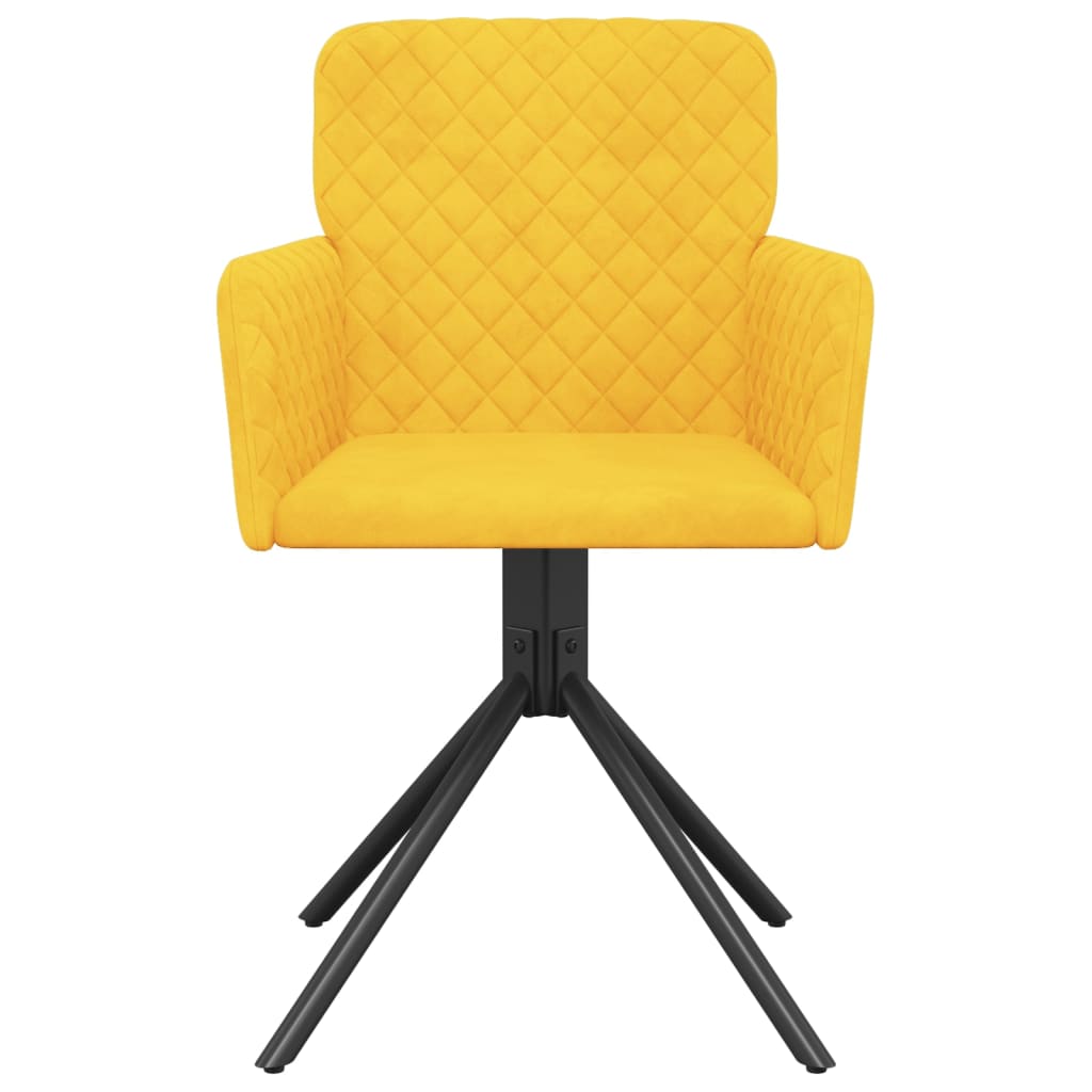 vidaXL Scaune de bucătărie pivotante, 2 buc., galben, catifea