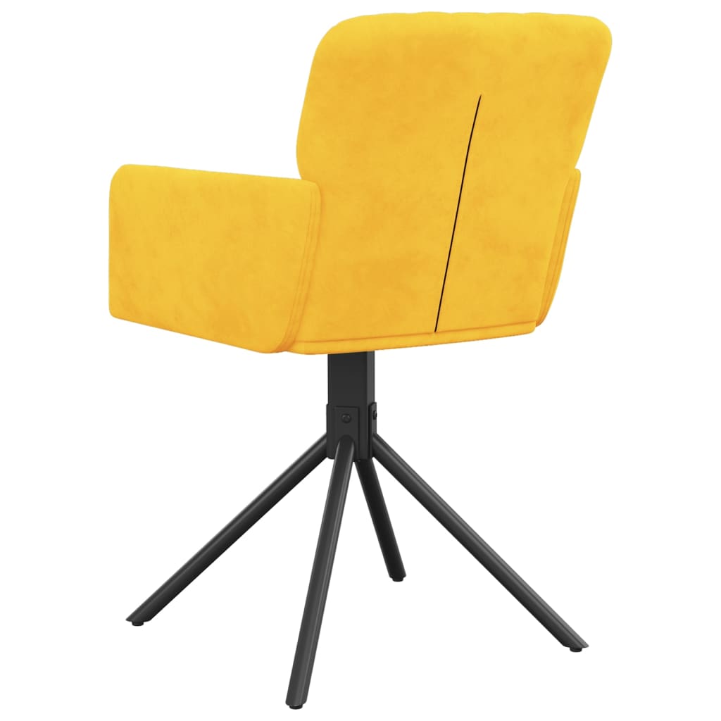 vidaXL Scaune de bucătărie pivotante, 2 buc., galben, catifea