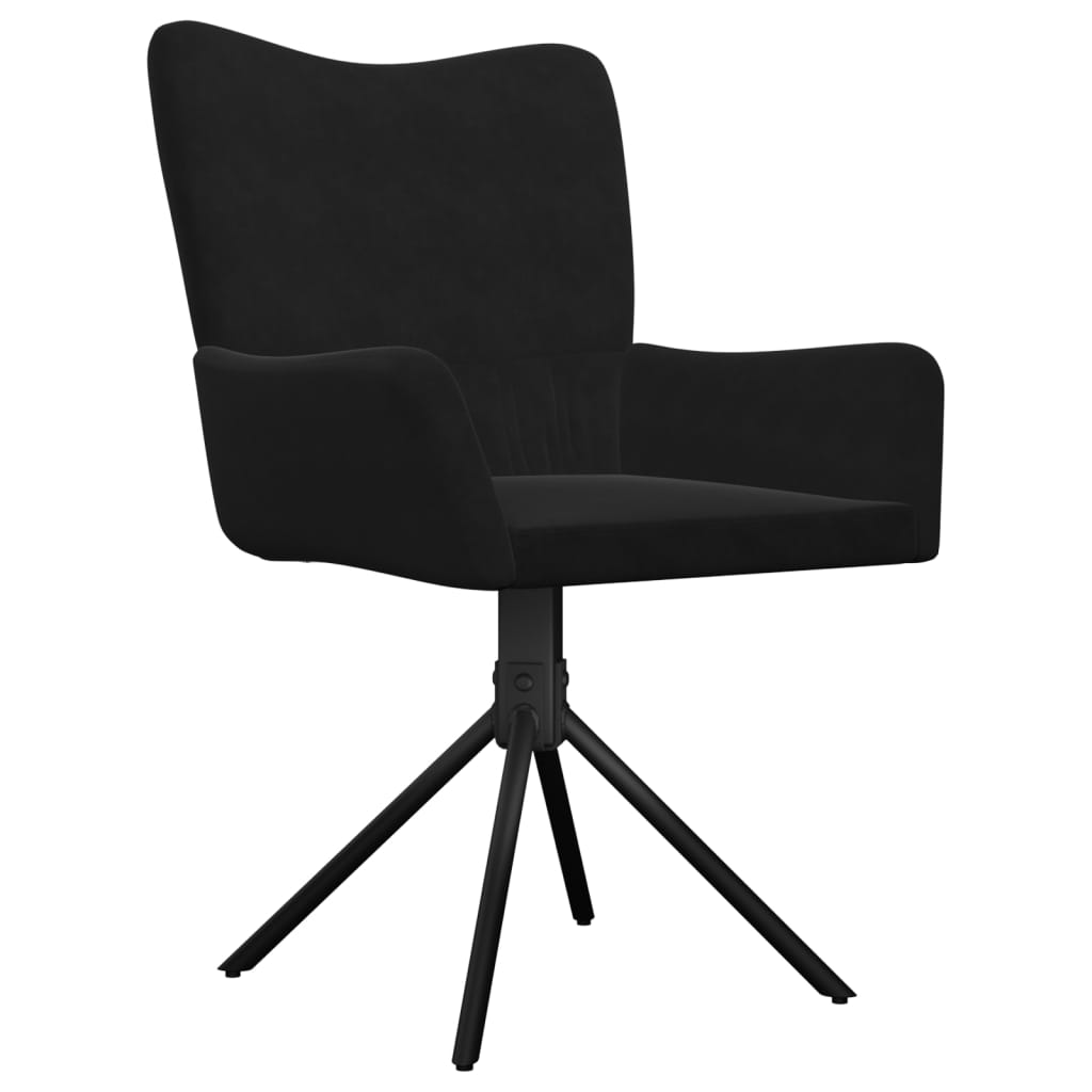 vidaXL Scaune de bucătărie pivotante, 2 buc., negru, catifea vidaXL Scaune de bucătărie pivotante, 2 buc., negru, catifea