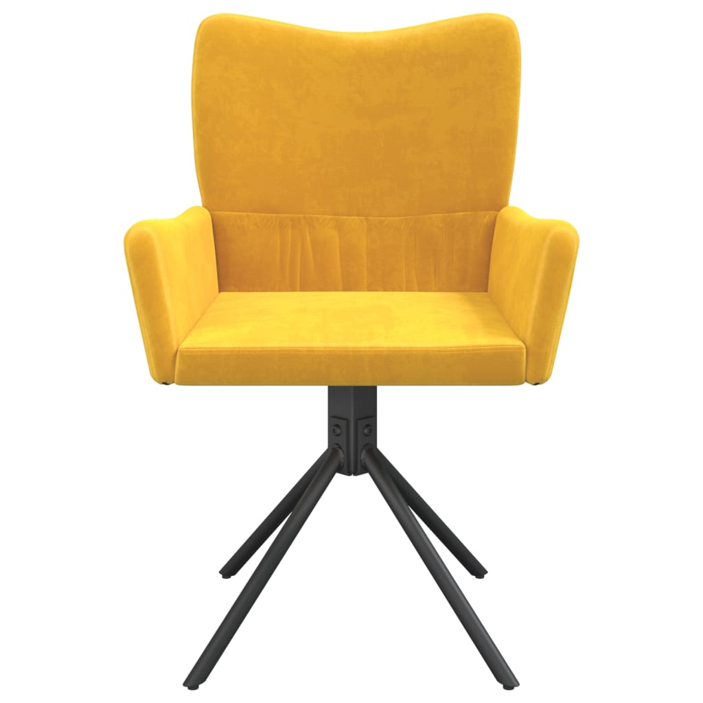 vidaXL Scaune de bucătărie pivotante, 2 buc., galben, catifea