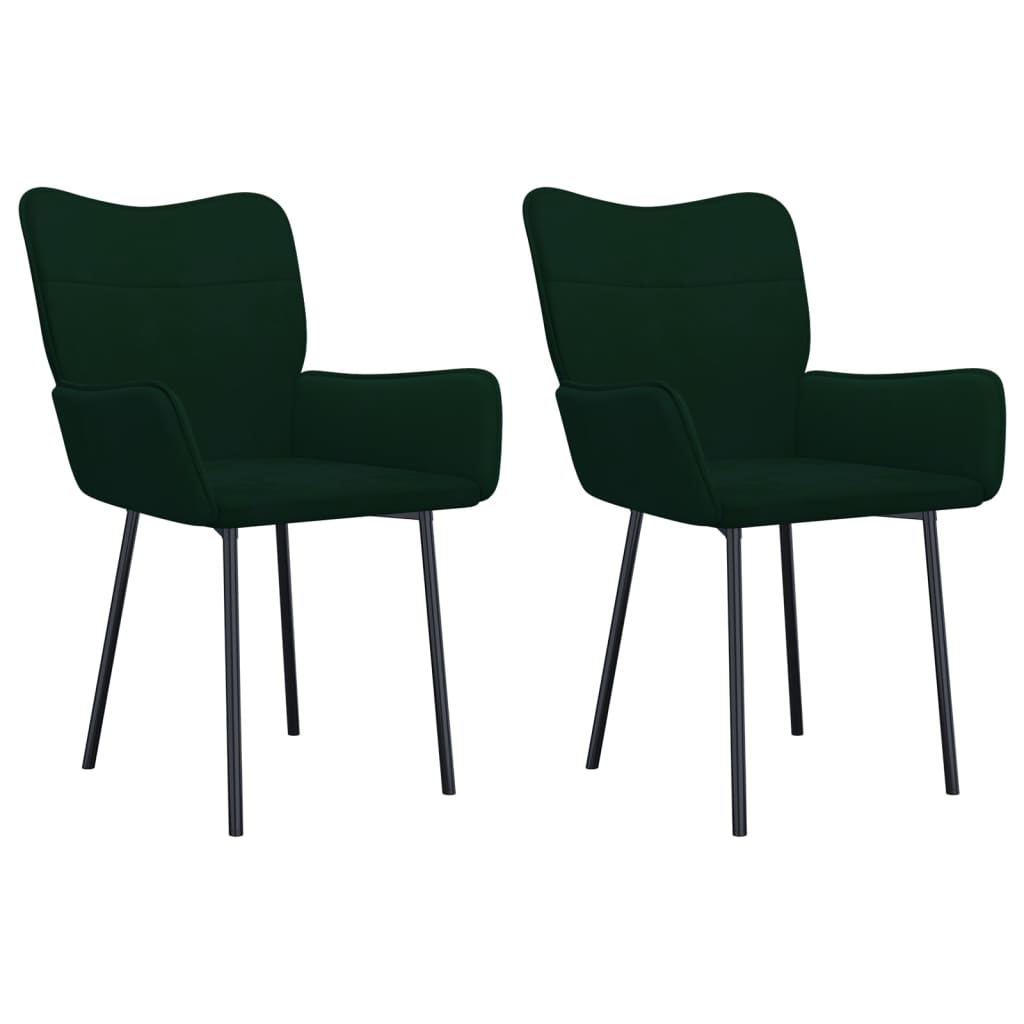 vidaXL Scaune de sufragerie, 2 buc., verde închis, catifea vidaXL Scaune de sufragerie, 2 buc., verde închis, catifea
