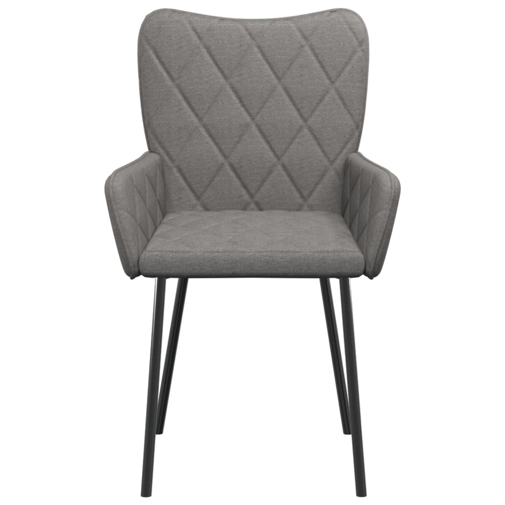 vidaXL Scaune de bucătărie, 2 buc., gri deschis, material textil