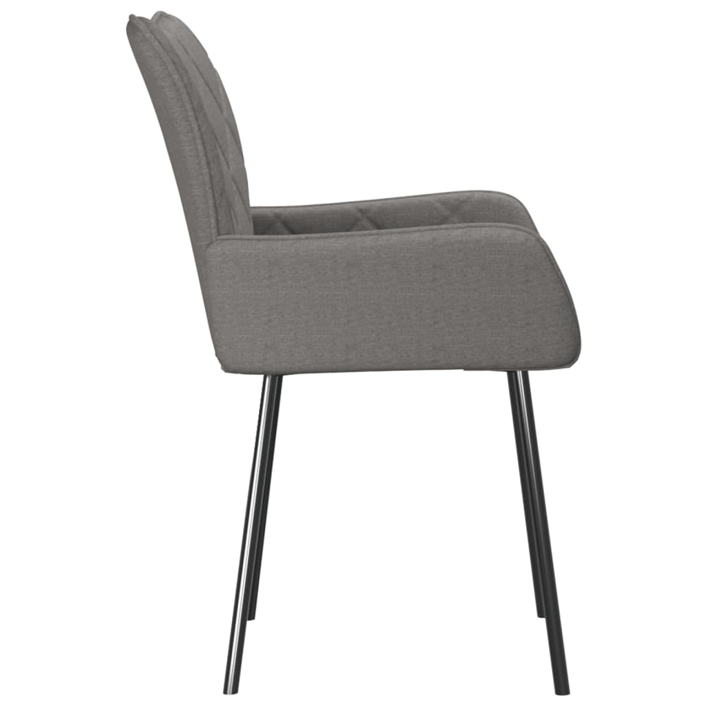 vidaXL Scaune de bucătărie, 2 buc., gri deschis, material textil