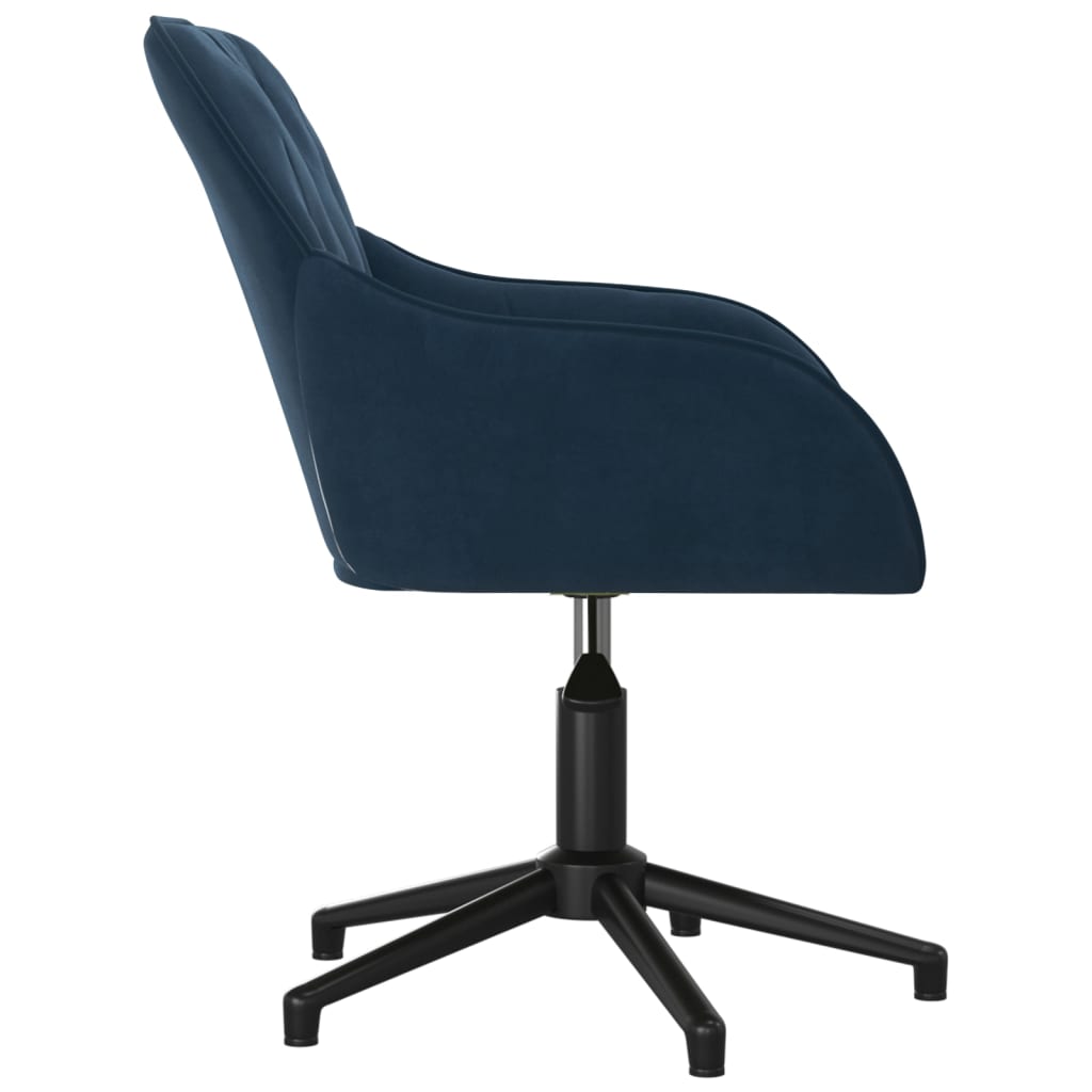 vidaXL Scaun de birou pivotant, albastru, catifea vidaXL Scaun de birou pivotant, albastru, catifea