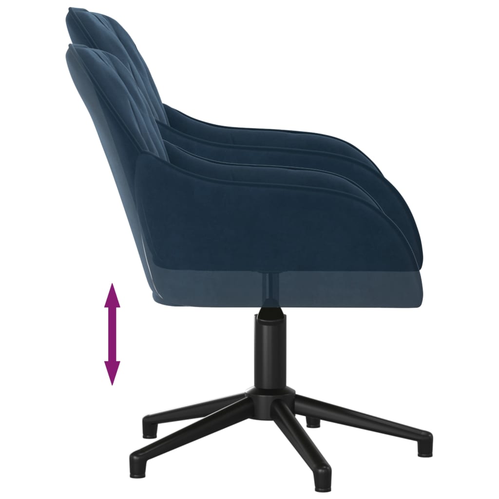vidaXL Scaun de birou pivotant, albastru, catifea vidaXL Scaun de birou pivotant, albastru, catifea