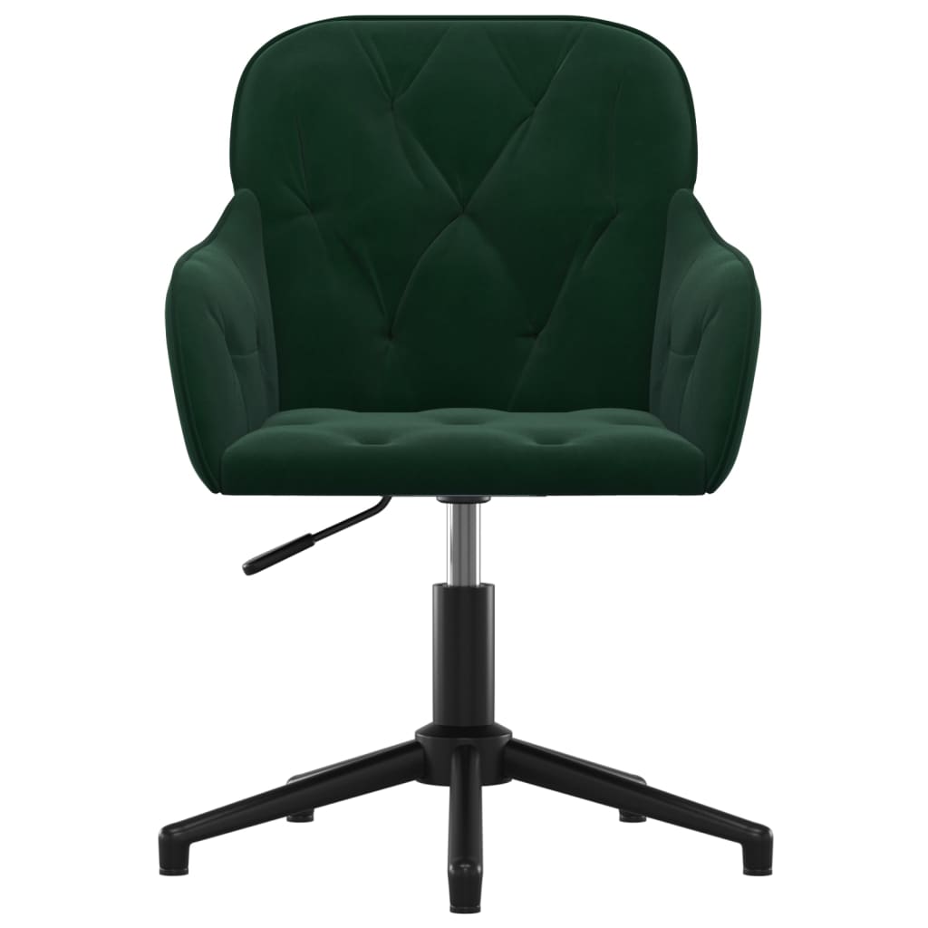 vidaXL Scaun de birou pivotant, verde închis, catifea vidaXL Scaun de birou pivotant, verde închis, catifea