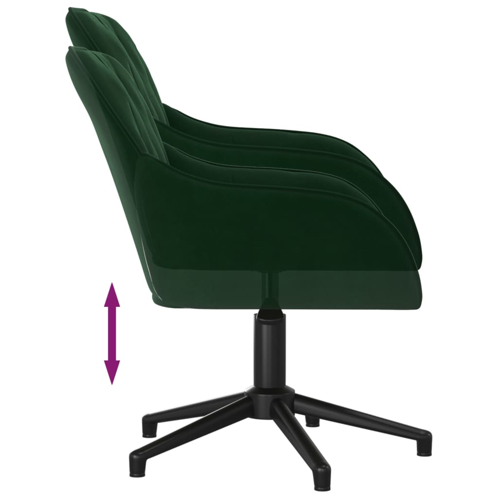 vidaXL Scaun de birou pivotant, verde închis, catifea vidaXL Scaun de birou pivotant, verde închis, catifea
