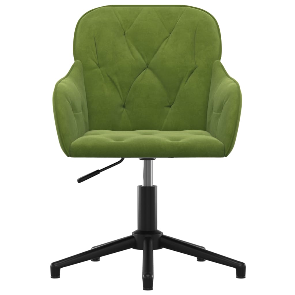 vidaXL Scaun de birou pivotant, verde deschis, catifea vidaXL Scaun de birou pivotant, verde deschis, catifea
