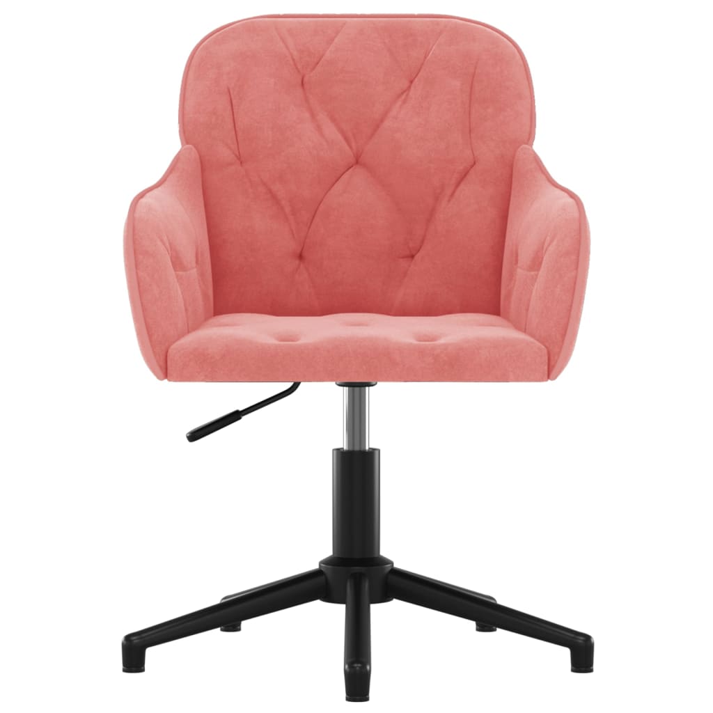 vidaXL Scaun de birou pivotant, roz, catifea vidaXL Scaun de birou pivotant, roz, catifea