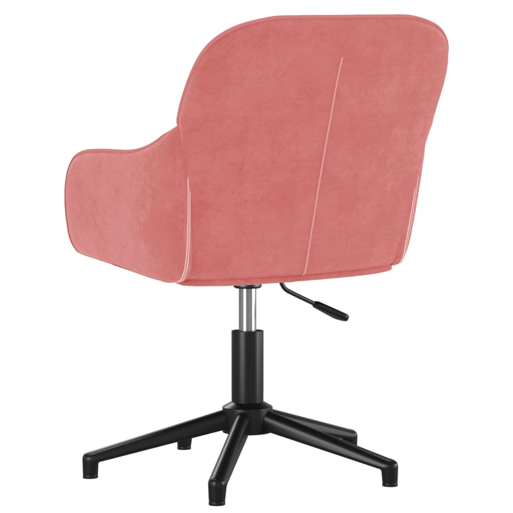 vidaXL Scaun de birou pivotant, roz, catifea vidaXL Scaun de birou pivotant, roz, catifea