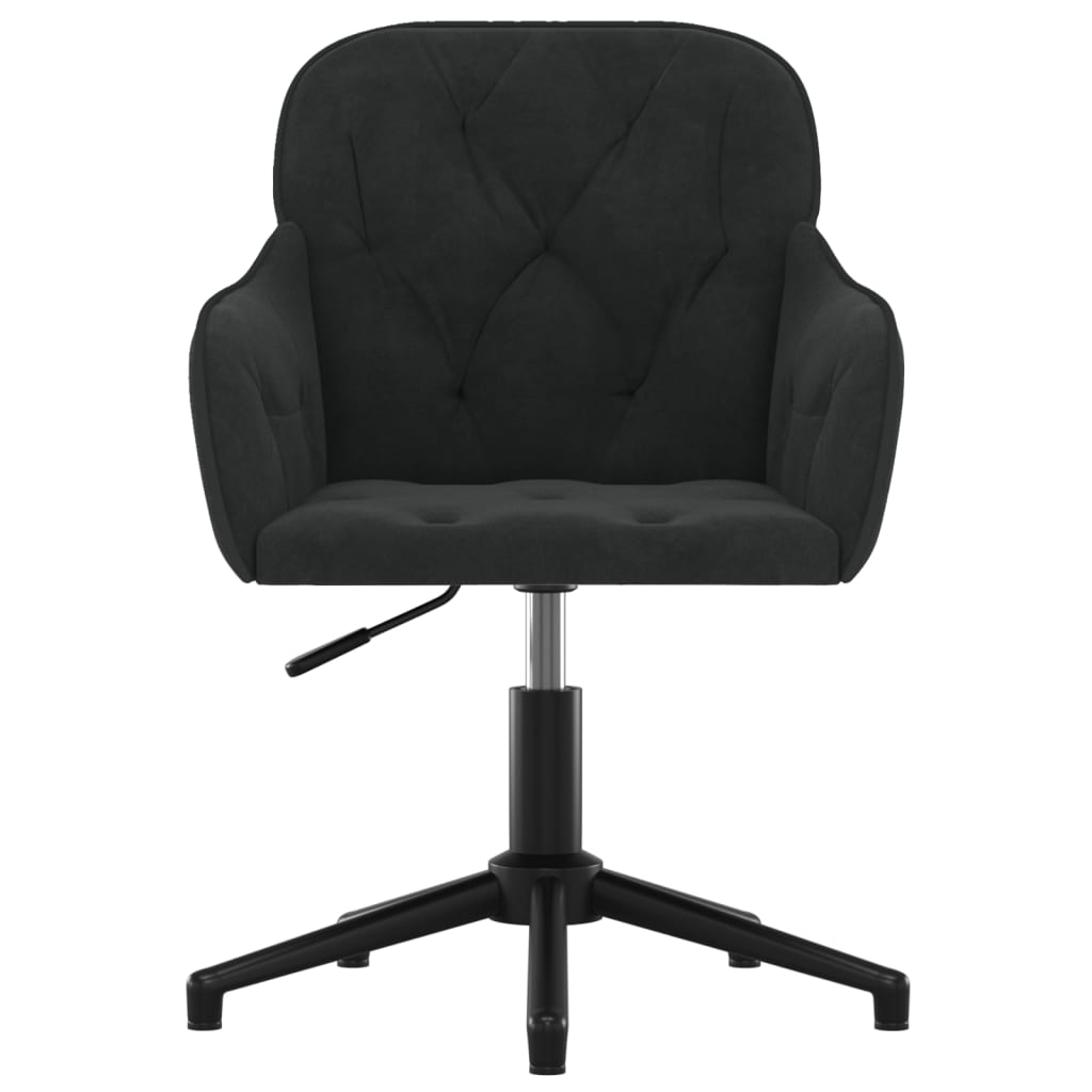 vidaXL Scaun de birou pivotant, negru, catifea vidaXL Scaun de birou pivotant, negru, catifea