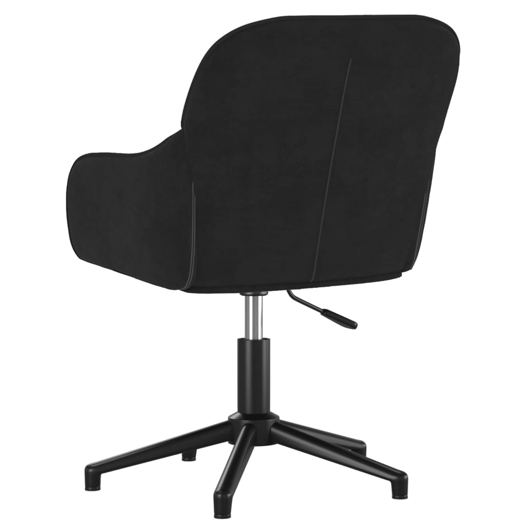 vidaXL Scaun de birou pivotant, negru, catifea vidaXL Scaun de birou pivotant, negru, catifea