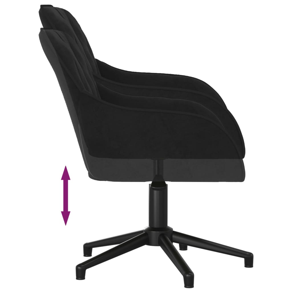 vidaXL Scaun de birou pivotant, negru, catifea vidaXL Scaun de birou pivotant, negru, catifea