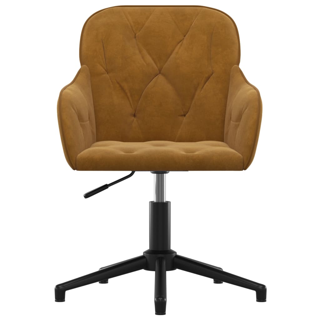 vidaXL Scaun de birou pivotant, maro, catifea vidaXL Scaun de birou pivotant, maro, catifea