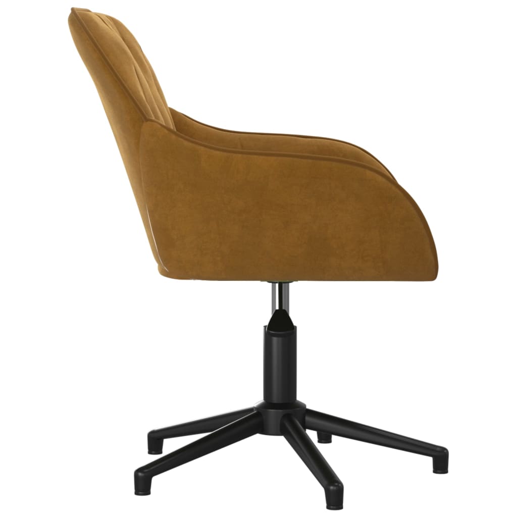 vidaXL Scaun de birou pivotant, maro, catifea vidaXL Scaun de birou pivotant, maro, catifea