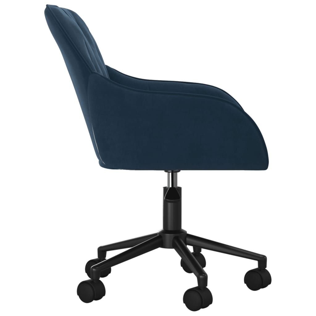 vidaXL Scaun de birou pivotant, albastru, catifea vidaXL Scaun de birou pivotant, albastru, catifea