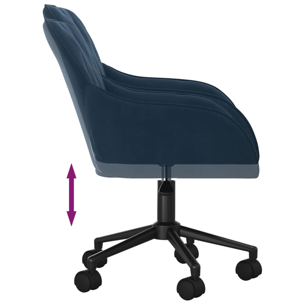 vidaXL Scaun de birou pivotant, albastru, catifea vidaXL Scaun de birou pivotant, albastru, catifea
