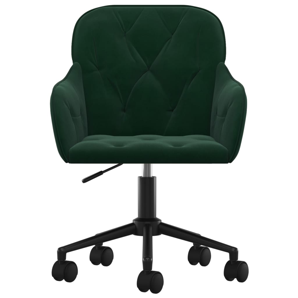 vidaXL Scaun de birou pivotant, verde închis, catifea vidaXL Scaun de birou pivotant, verde închis, catifea