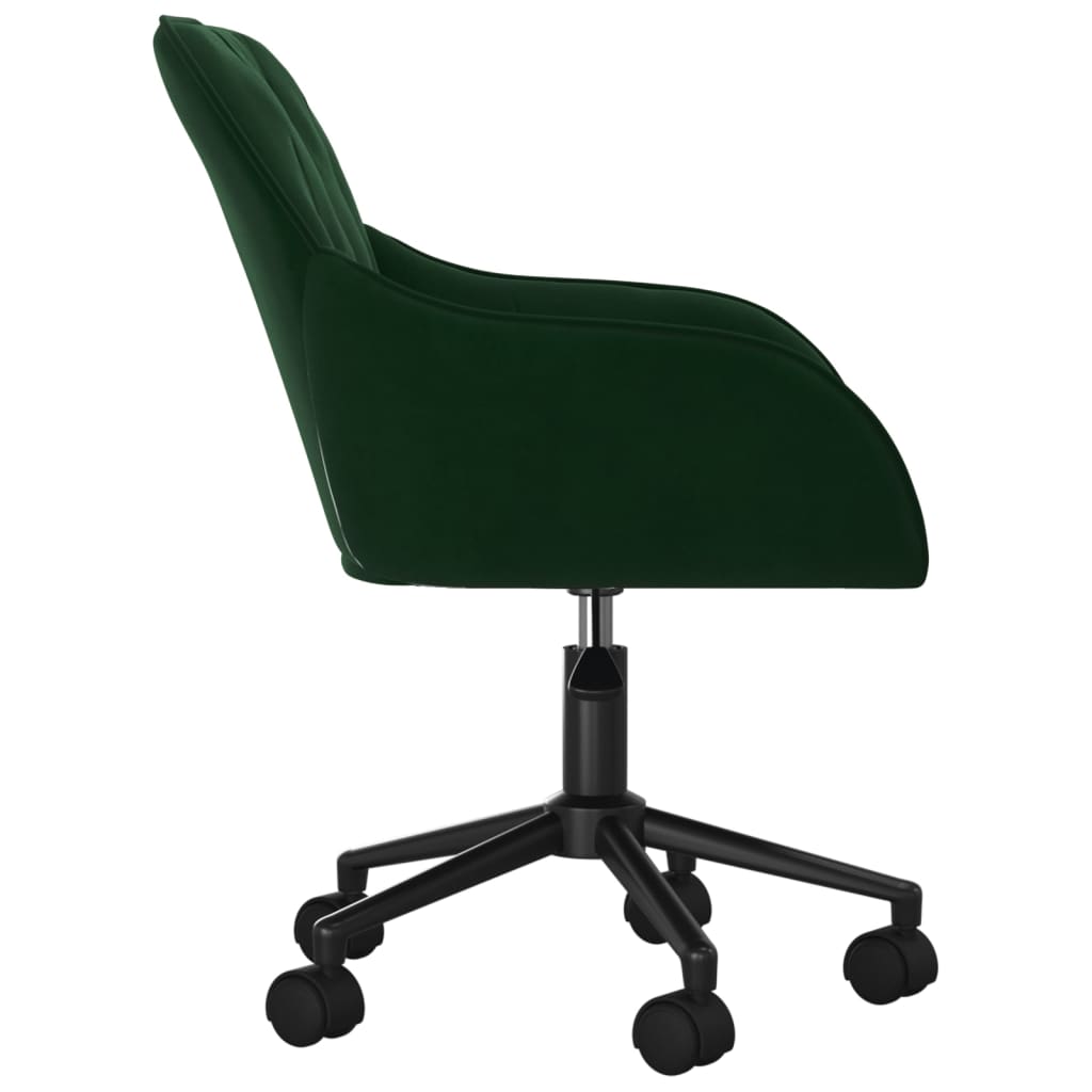 vidaXL Scaun de birou pivotant, verde închis, catifea vidaXL Scaun de birou pivotant, verde închis, catifea