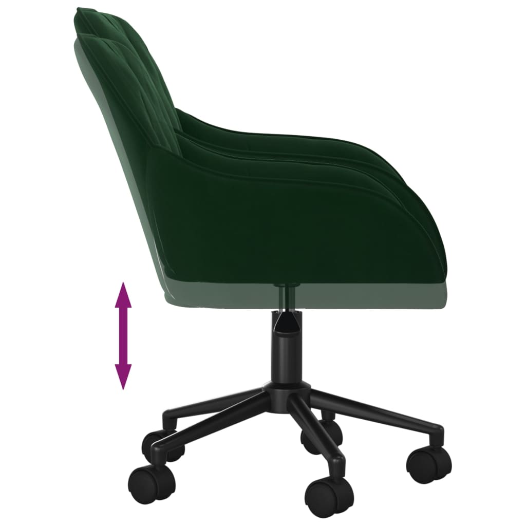 vidaXL Scaun de birou pivotant, verde închis, catifea vidaXL Scaun de birou pivotant, verde închis, catifea