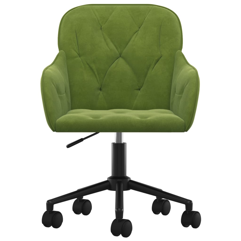 vidaXL Scaun de birou pivotant, verde deschis, catifea vidaXL Scaun de birou pivotant, verde deschis, catifea