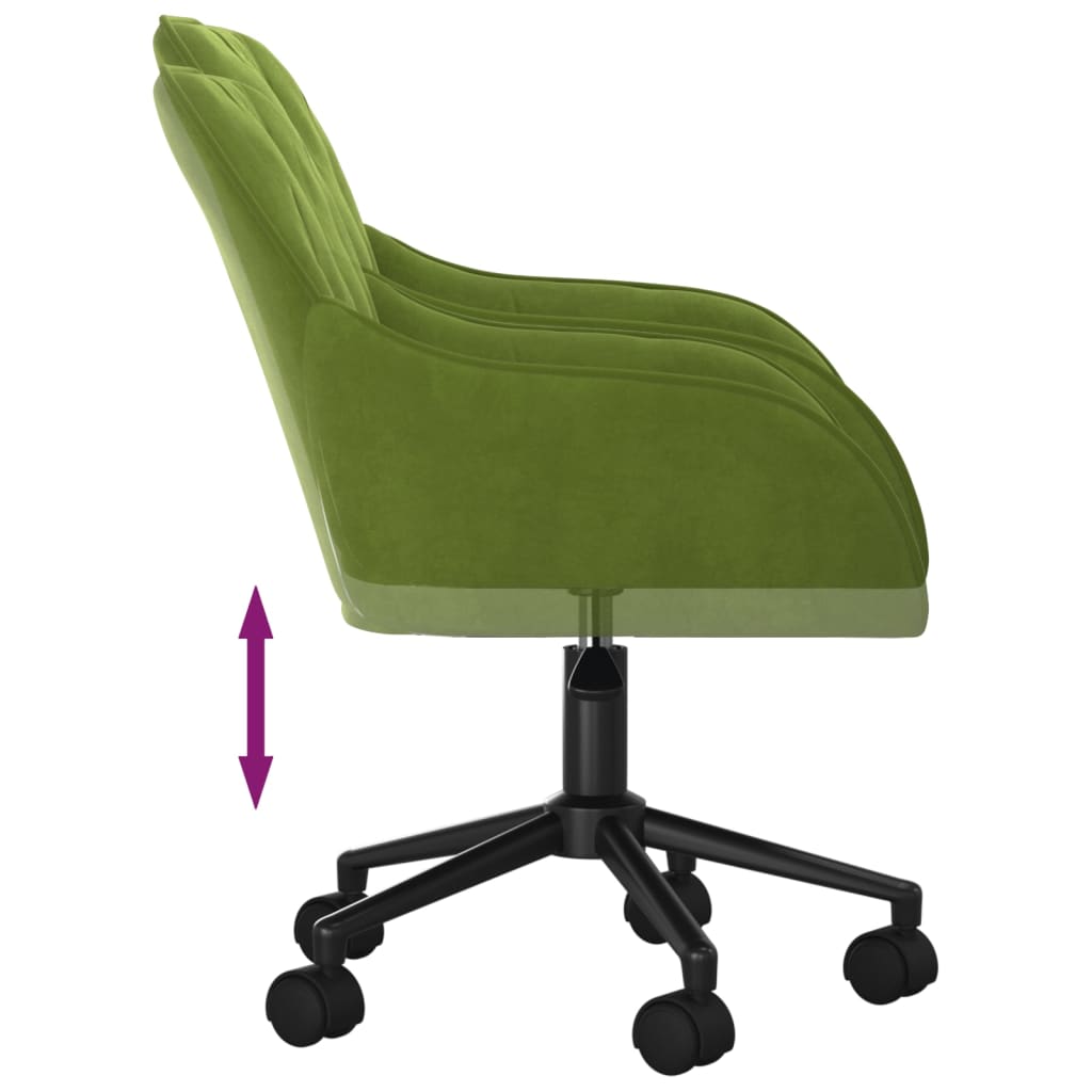 vidaXL Scaun de birou pivotant, verde deschis, catifea vidaXL Scaun de birou pivotant, verde deschis, catifea