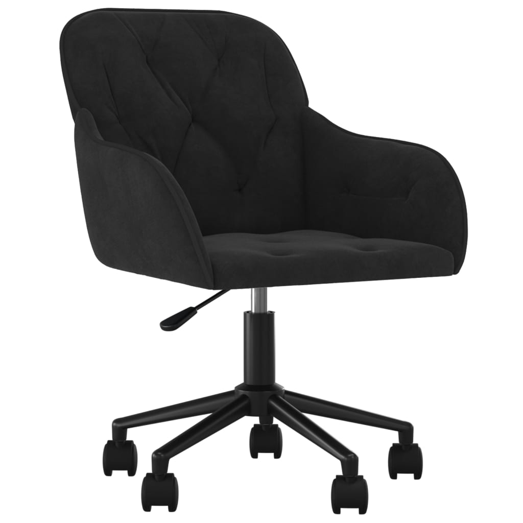 vidaXL Scaun de birou pivotant, negru, catifea vidaXL Scaun de birou pivotant, negru, catifea
