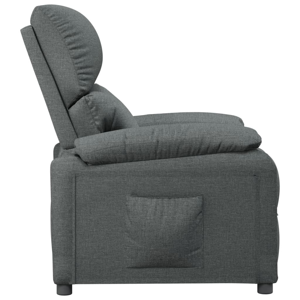 vidaXL Fotoliu rabatabil, gri închis, material textil
