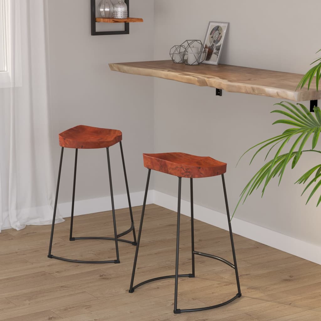 vidaXL Scaune de bar Gavin 2 buc. 45x40x63 cm lemn masiv de mango vidaXL Scaune de bar Gavin 2 buc. 45x40x63 cm lemn masiv de mango