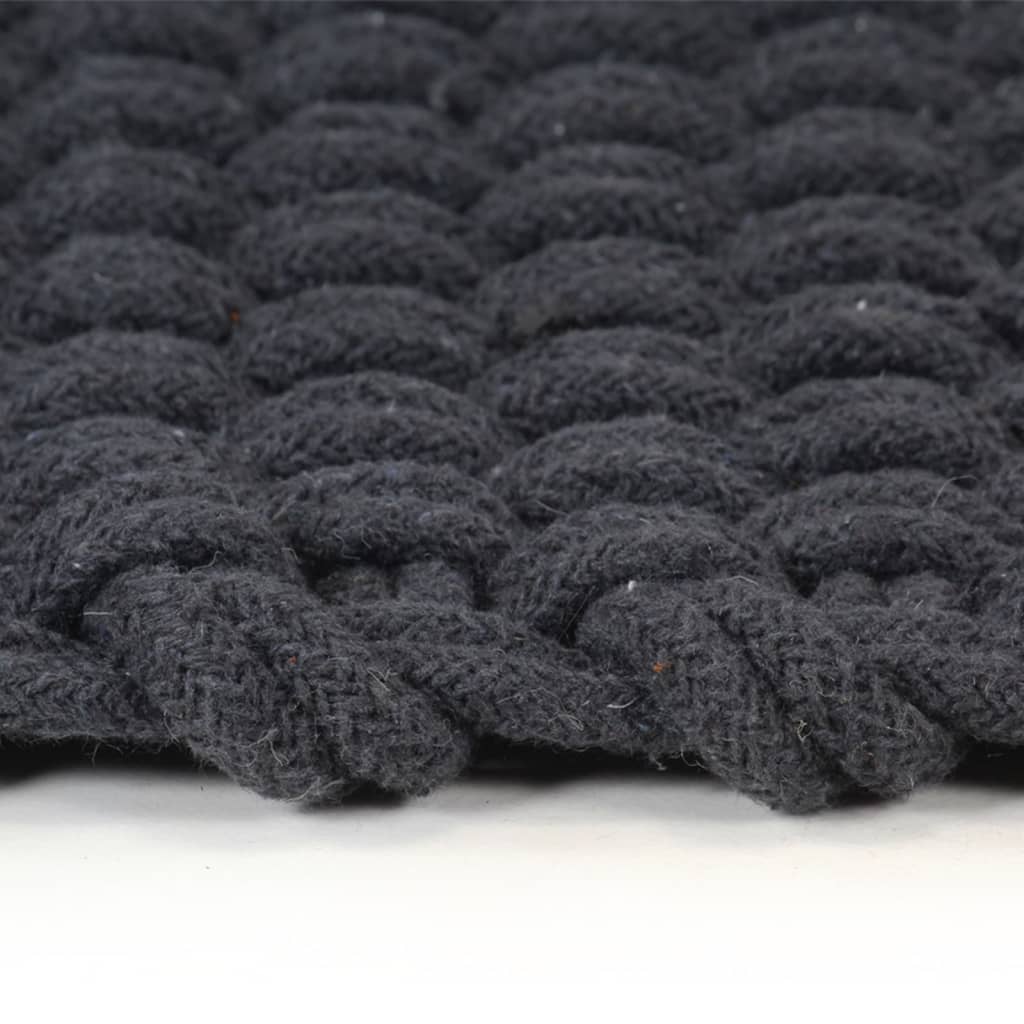 vidaXL Covor dreptunghiular, antracit, 160x230 cm, bumbac vidaXL Covor dreptunghiular, antracit, 160x230 cm, bumbac
