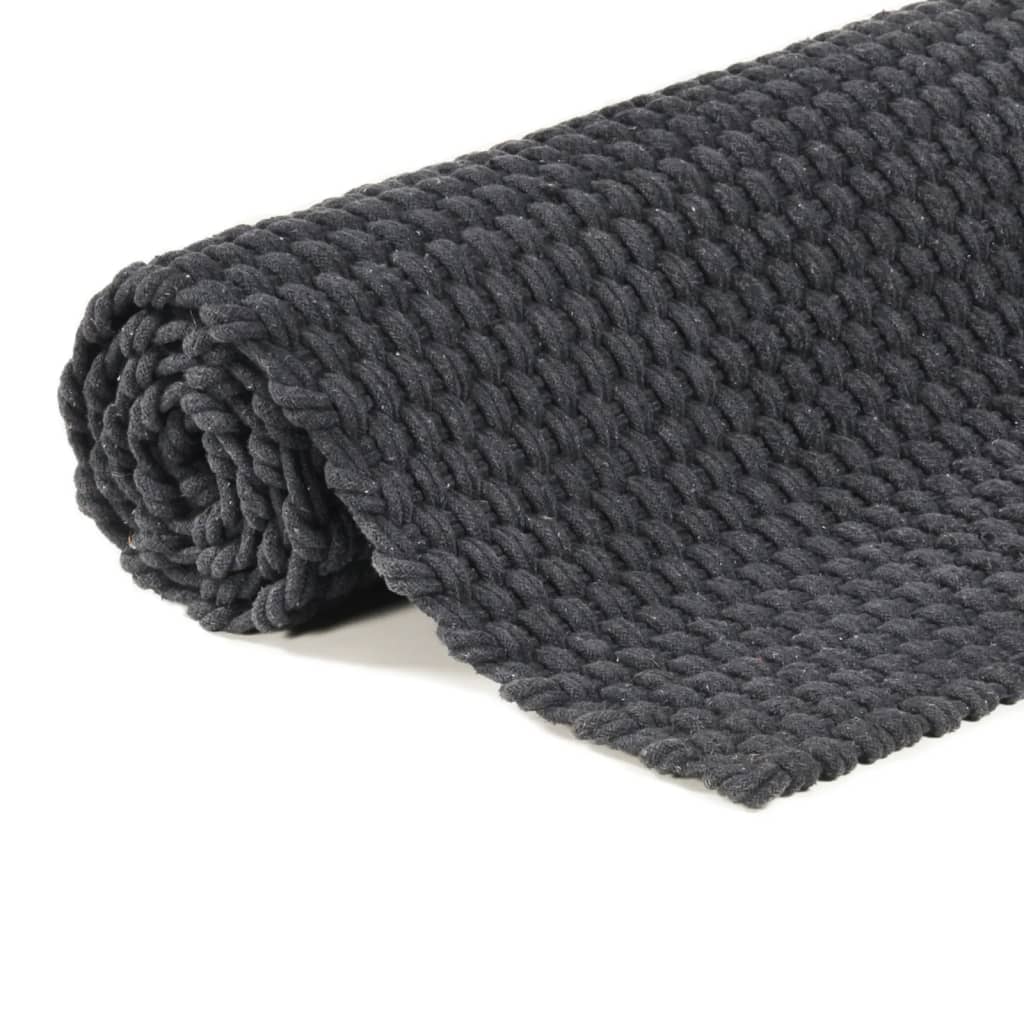 vidaXL Covor dreptunghiular, antracit, 160x230 cm, bumbac vidaXL Covor dreptunghiular, antracit, 160x230 cm, bumbac
