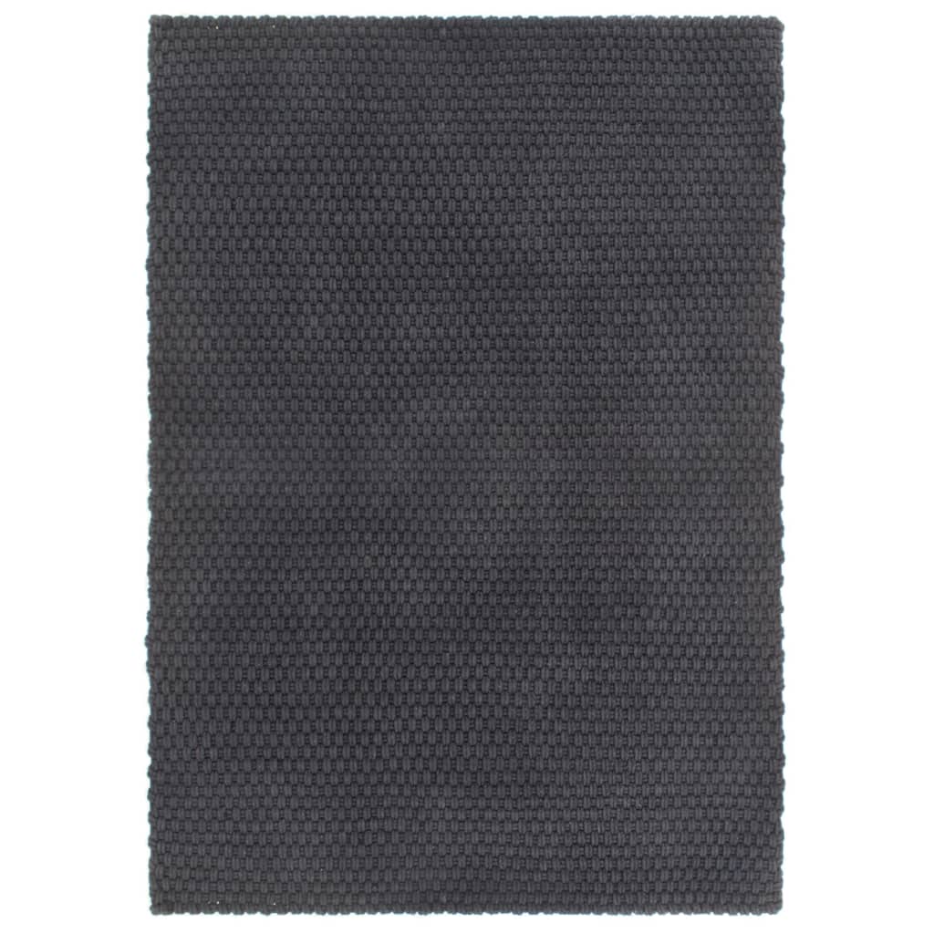 vidaXL Covor dreptunghiular, antracit, 160x230 cm, bumbac vidaXL Covor dreptunghiular, antracit, 160x230 cm, bumbac