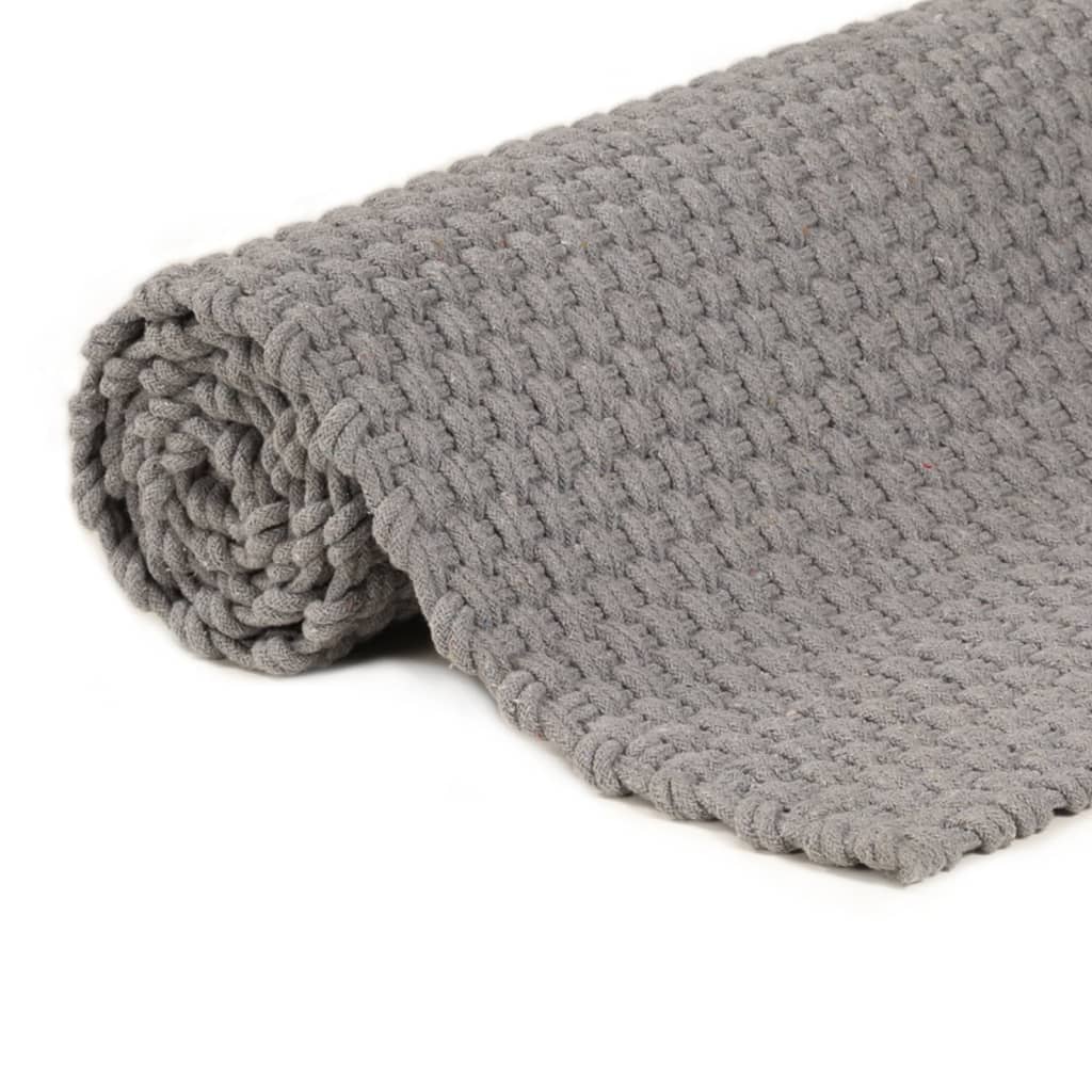 vidaXL Covor dreptunghiular, gri, 120x180 cm, bumbac vidaXL Covor dreptunghiular, gri, 120x180 cm, bumbac