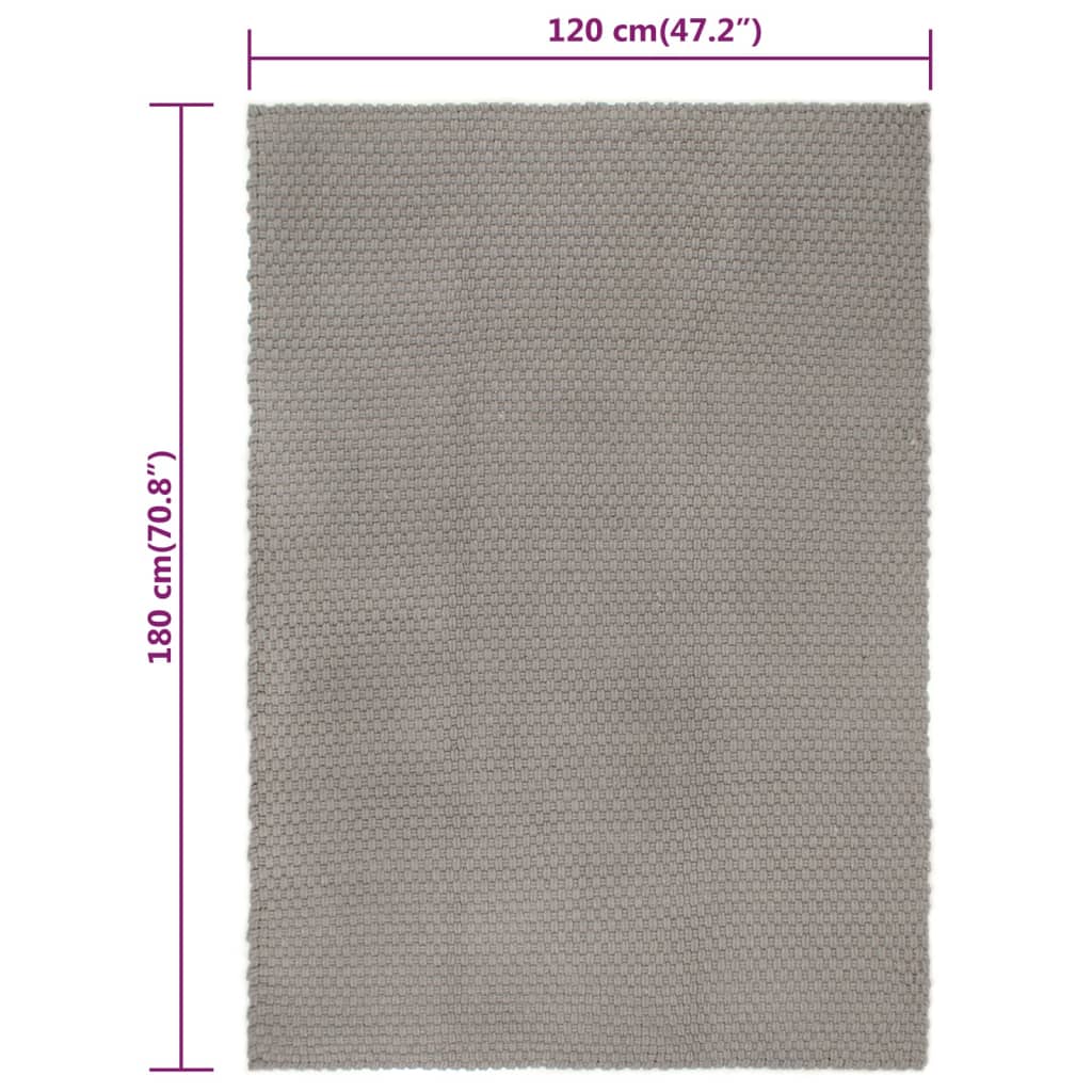vidaXL Covor dreptunghiular, gri, 120x180 cm, bumbac vidaXL Covor dreptunghiular, gri, 120x180 cm, bumbac