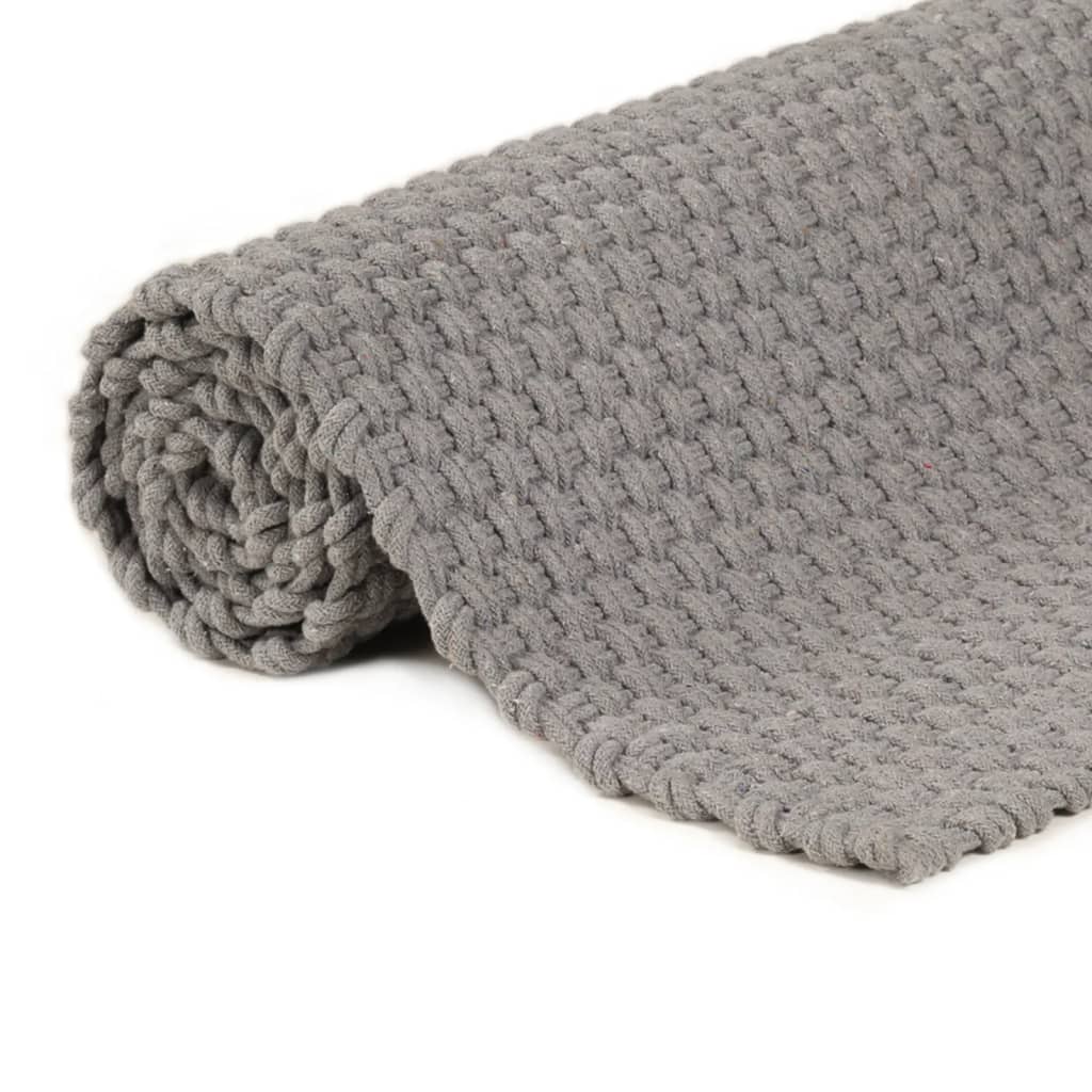 vidaXL Covor dreptunghiular, gri, 160x230 cm, bumbac vidaXL Covor dreptunghiular, gri, 160x230 cm, bumbac