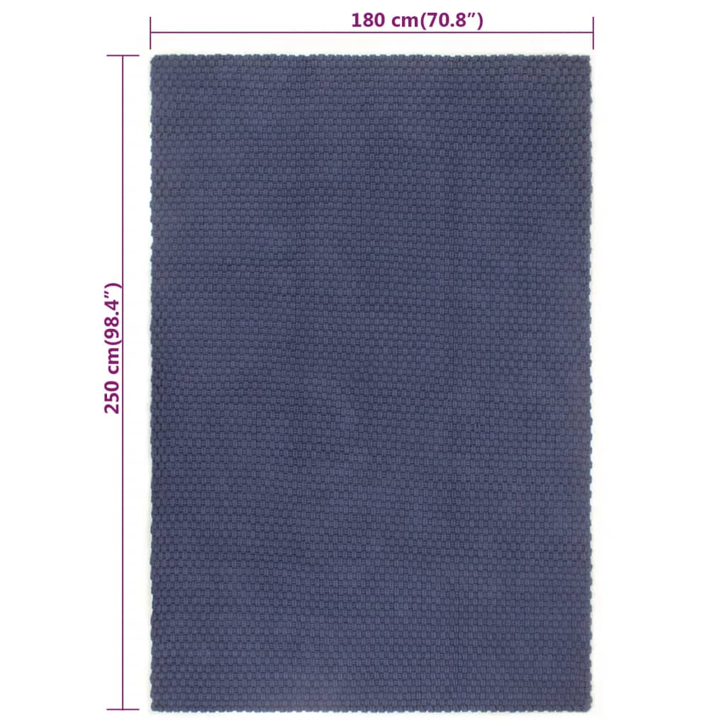 vidaXL Covor dreptunghiular, bleumarin, 180x250 cm, bumbac vidaXL Covor dreptunghiular, bleumarin, 180x250 cm, bumbac