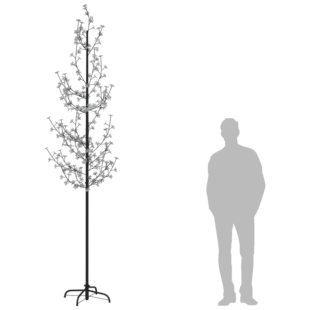 vidaXL Copac cu flori de cireș cu LED, 368 LED-uri alb calde, 300 cm