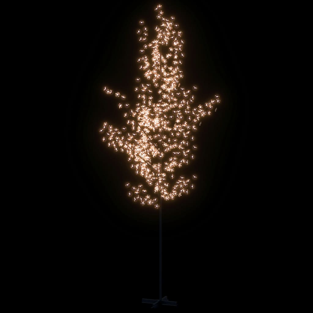 vidaXL Copac cu flori de cireș cu LED, 672 LED-uri alb calde, 400 cm