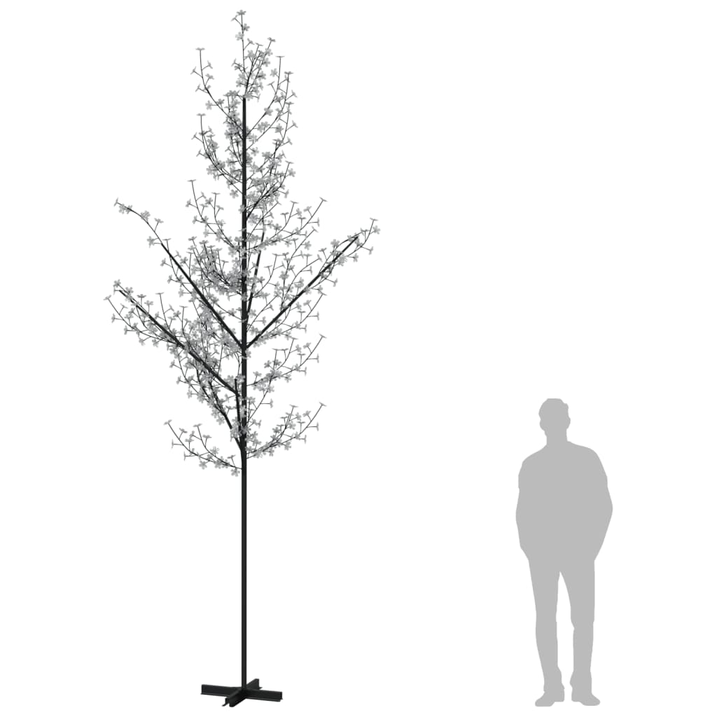 vidaXL Copac cu flori de cireș cu LED, 672 LED-uri alb calde, 400 cm