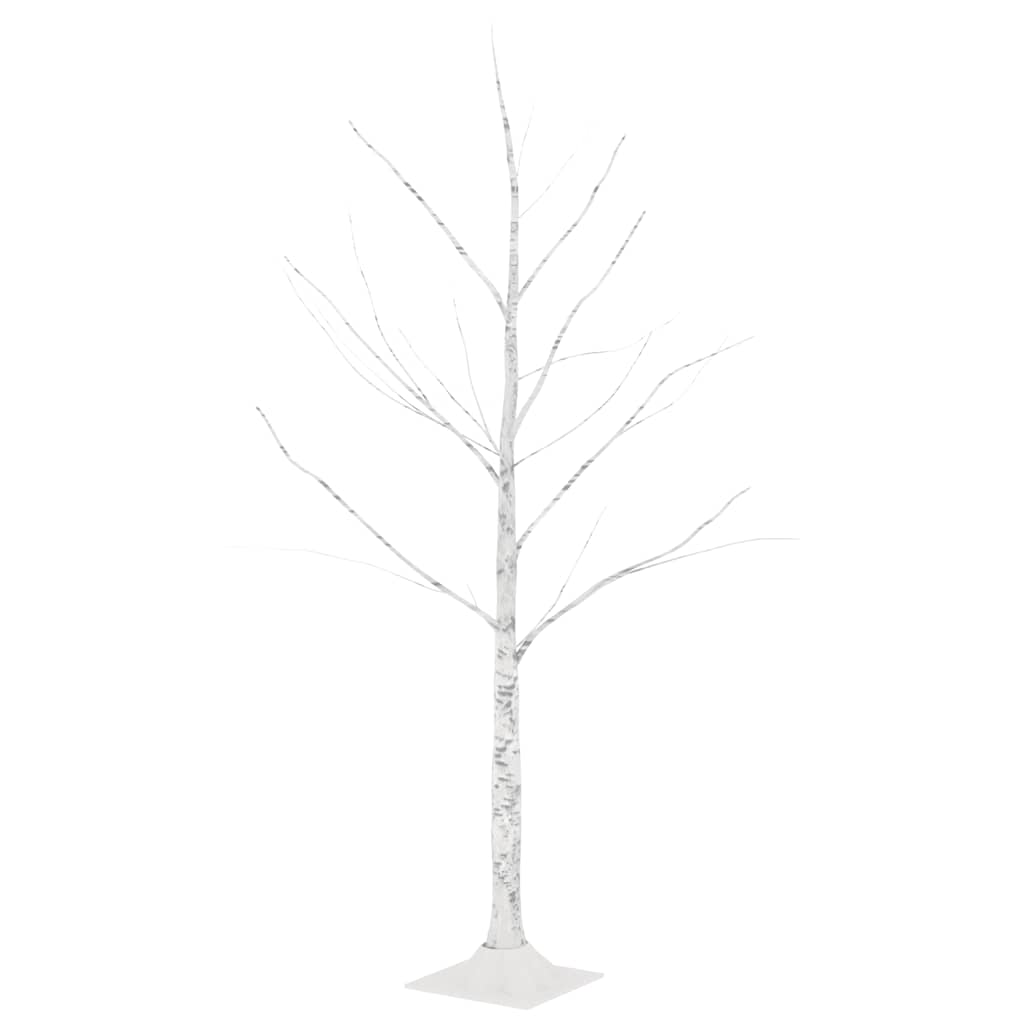 vidaXL Mesteacăn cu LED, alb, 48 LED-uri alb calde, 120 cm